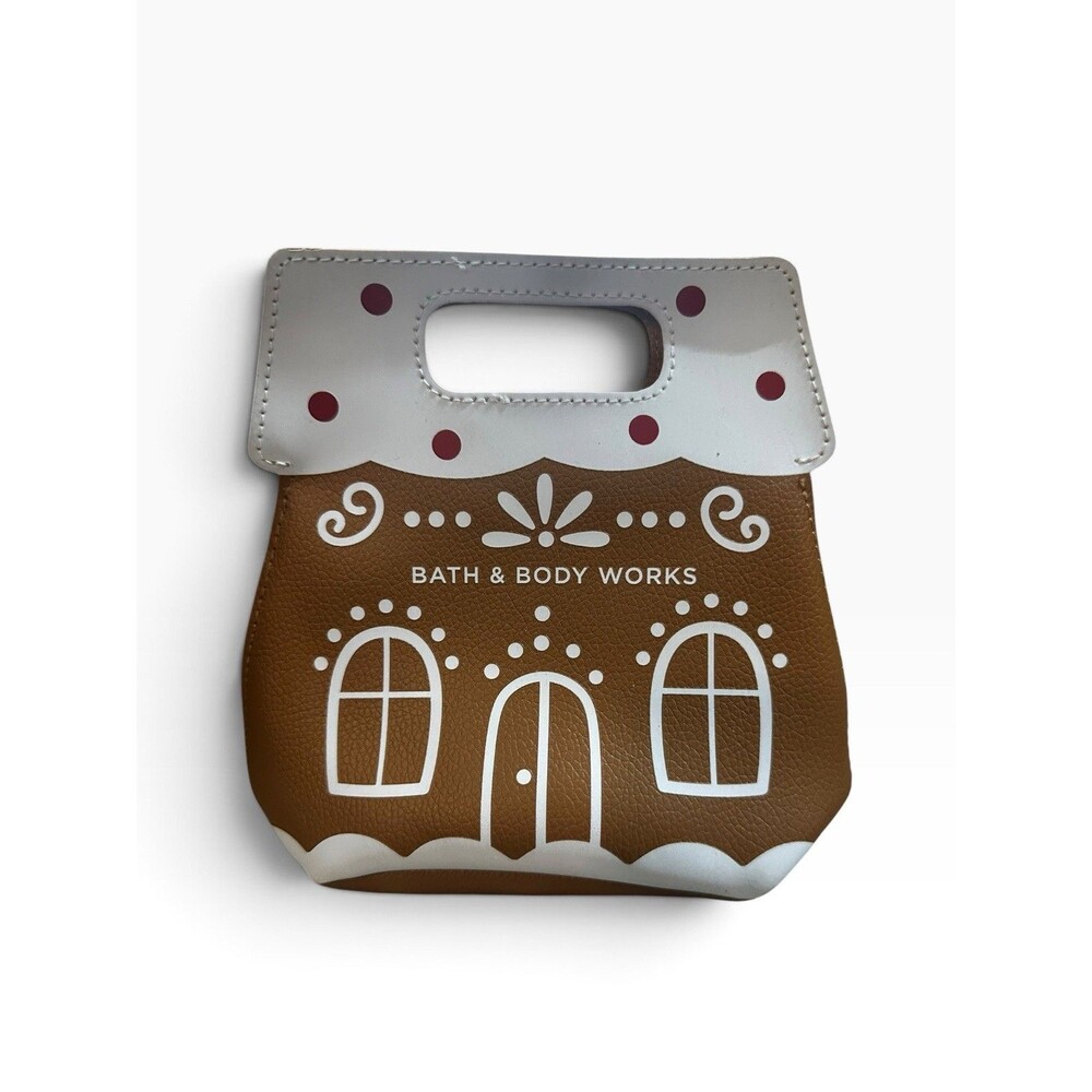 Bath and Body Works Gingerbread House Pouch, Gift Bag Brown Holidays